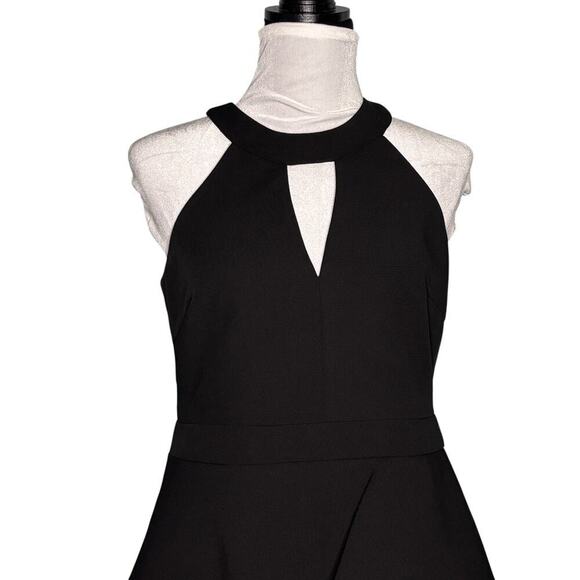 Adelyn Rae Halter Open Back Ruffle Dress Black Size Medium - Picture 2 of 10